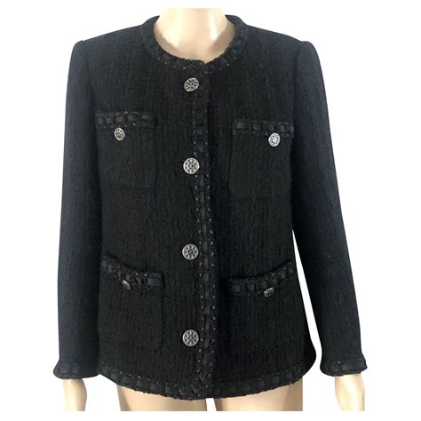 veste noire chanel vintage|La petite veste noire wool blazer Chanel Black size 40 FR in Wool .